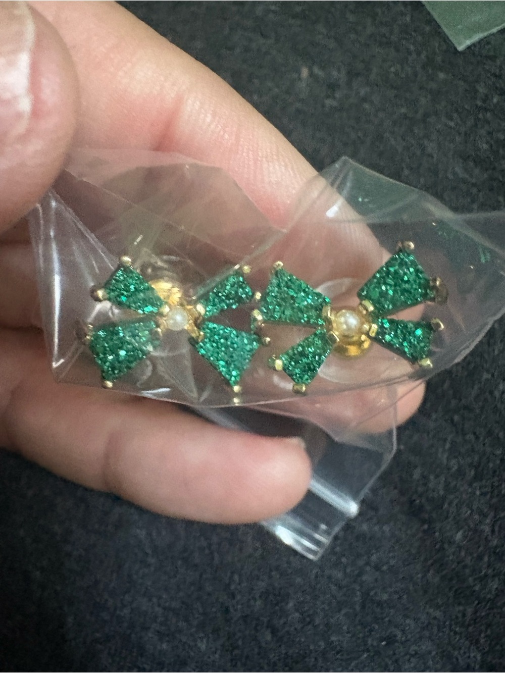 Kendra Scott Teal Sparkle Bow Stud Earrings